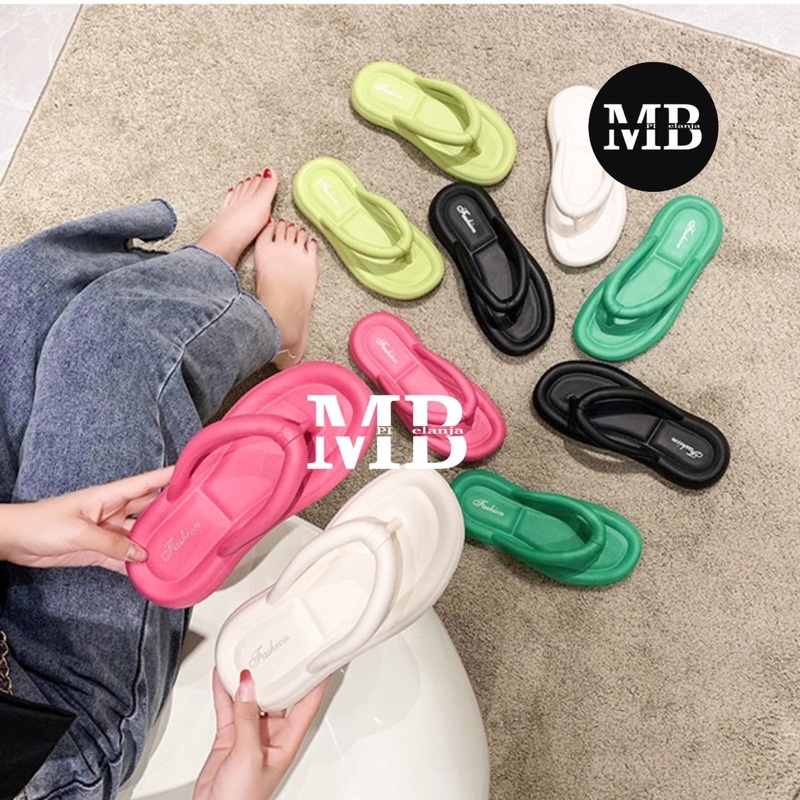 SANDAL JELLY EVA RUBBER JEPIT POLOS WANITA BKK IMPORT PREMIUM EMPUK RINGAN VIRAL BANGKOK