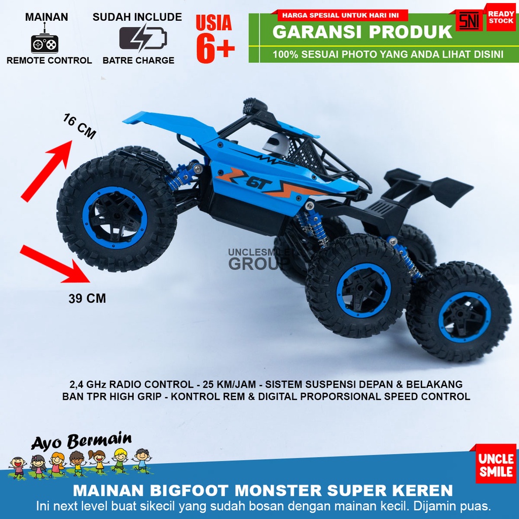 Mainan Remote Control Bigfoot Monster Mobil Jeep SUV ATV Off Road