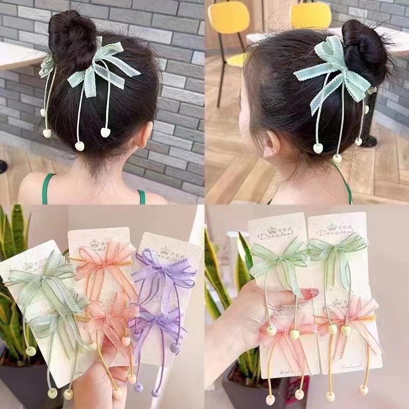 Delunashop IKATAN RAMBUT KOREA MOTIF PITARA DAH IMPORT / IKAT RAMBUT KARET MOTIF KOREA STYLE