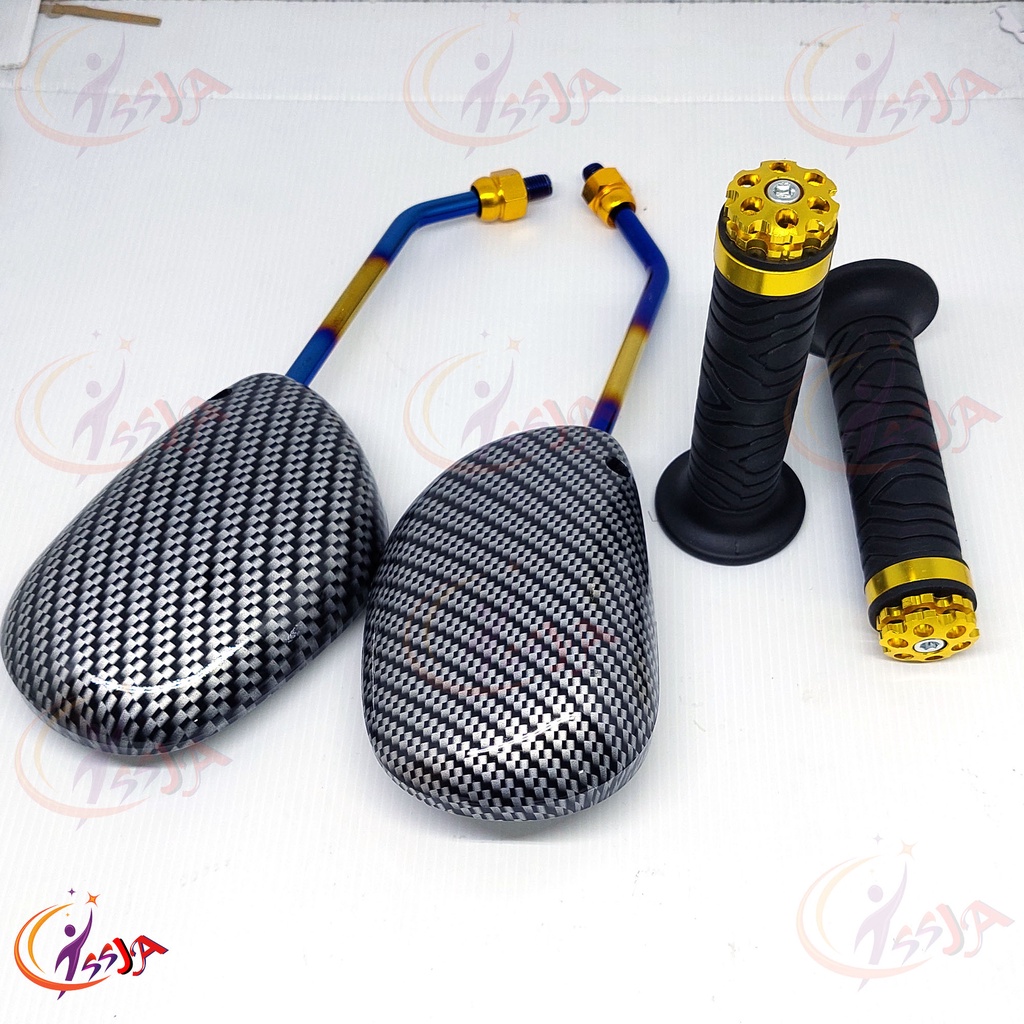 SPION CARBON YAMAHA MIO PLUS HANDGRIP MOTOR VARIASI UNIVERSAL UNTUK SEMUA MOTOR YAMAHA