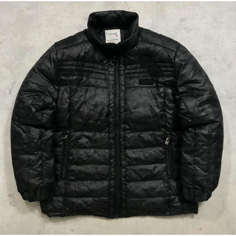puffer down jaket camo black barasi