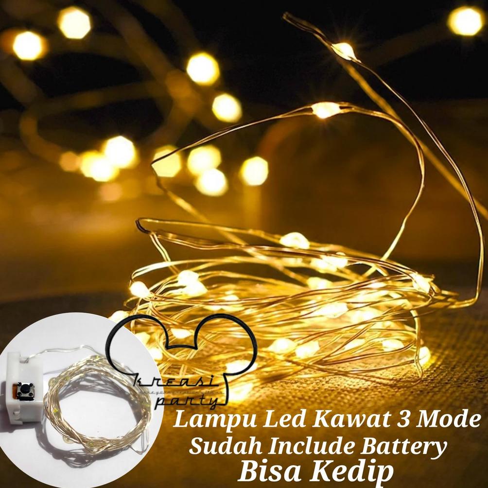 LAMPU LED NATAL WARM WHITE / LAMPU HIAS LED BATERAI / LAMPU TUMBLR / LAMPU LED KAWAT TERLARIS