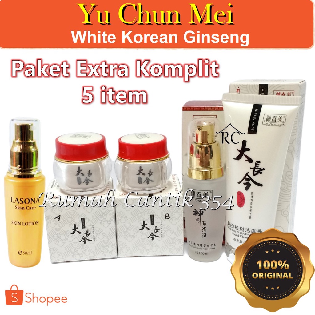 Paket Super Extra Komplit 5 Item Yu Chun Mei White Rumah Cantik 354 Paket Super Lengkap 5 in 1 Yu Chun Mei Korean Whitening