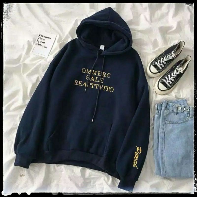 Peach Sweater hoodie pria premium baby terry unisex