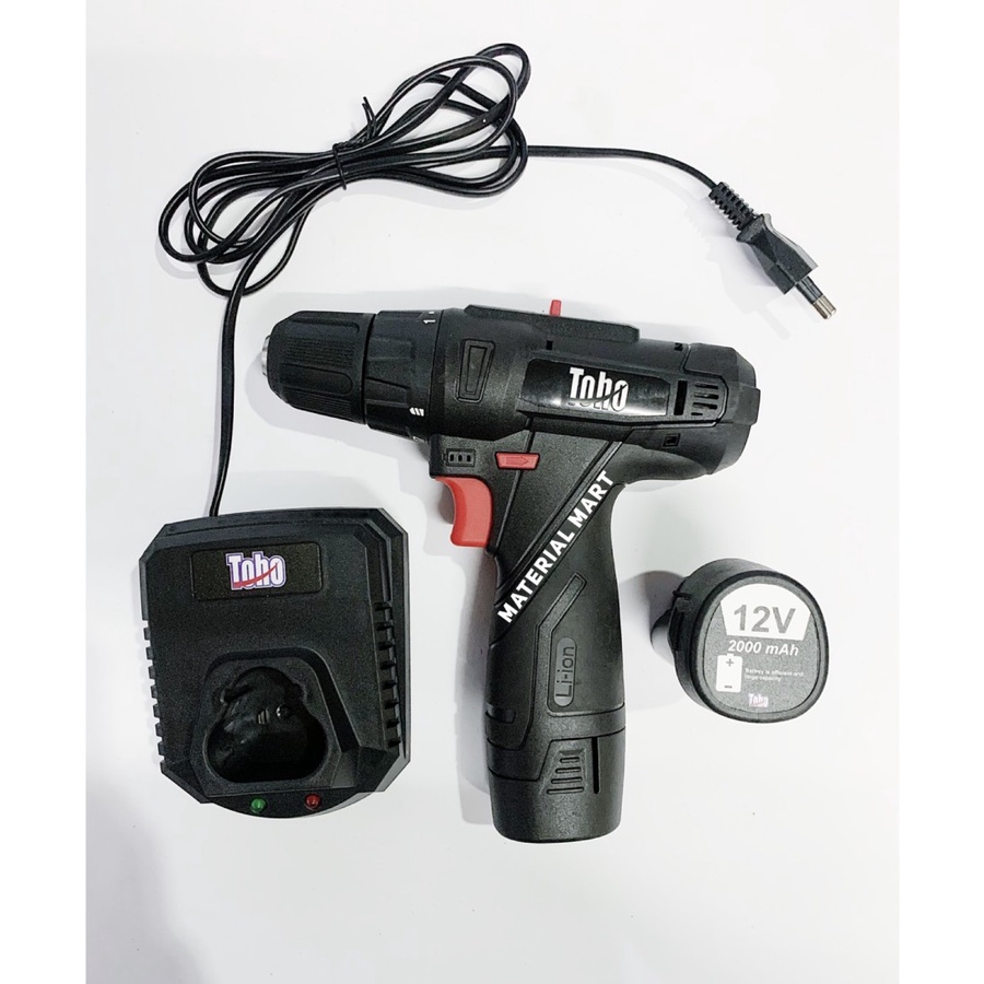 Mesin Bor TOHO Wireless ORI | Cordless Drill 12V | Bor Tangan 10mm | Material Mart