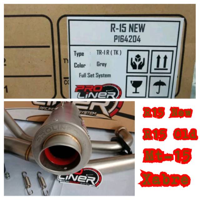 READY KNALPOT PROLINER SHORT ALL NEW R15 V3 R15 OLD MT-15 XABRE ORIGINAL 100%