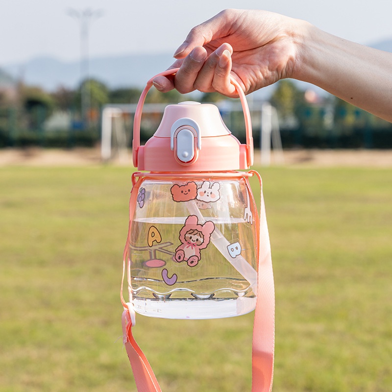 Botol Minum Sippy Cup 1300ML Motif Kartun Dengan Sedotan Anti Bocor Untuk Bayi / Anak