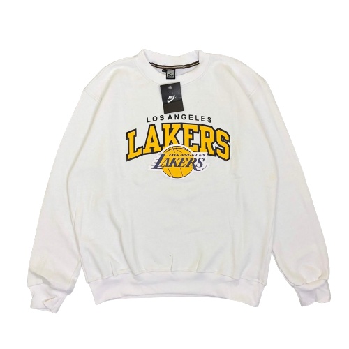 Crewneck Nike Lakers Putih Sweatshirt Pria Wanita Terlaris