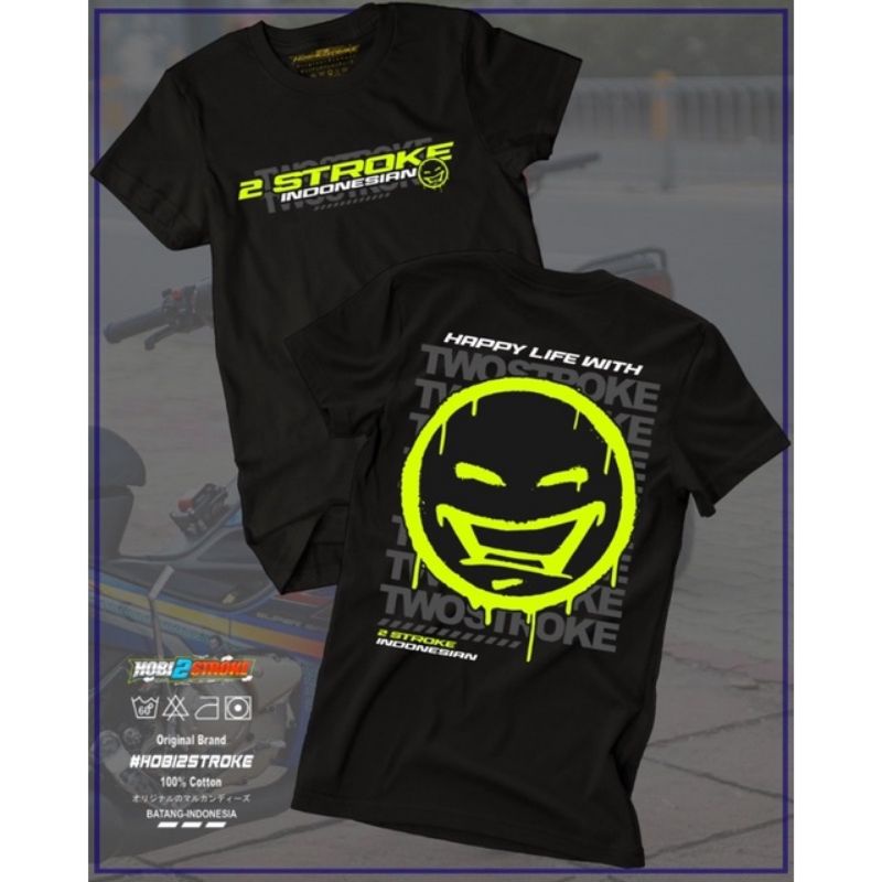 BAJU 2 STROKE INDONESIA ORIGINAL PRODUCT 2 STROKE LINE COTTON COMBED PREMIUM T-SHIRT KAOS 2 TAK  KAW