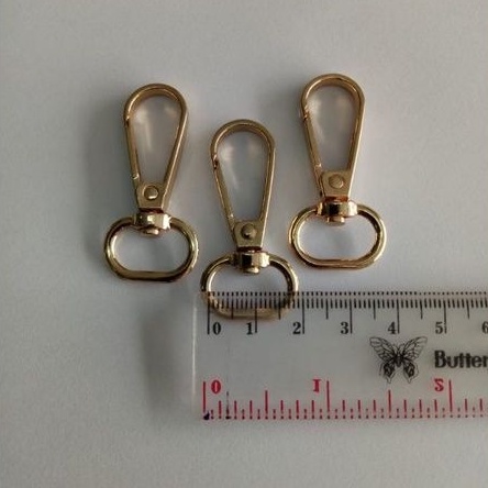 

Aksesoris Tas Kaitan Bagus 1,5cm (per 12pcs) warna Light gold, Silver, Hitam.