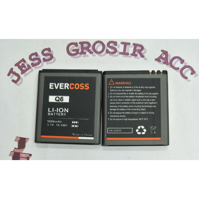 Baterai Battery Batre Double Power Evercoss Evercross Cross Q6 q6 Q-6 - Hitam