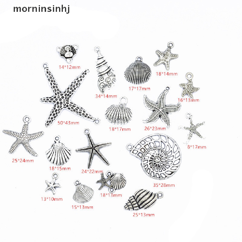 17pcs / set Bintang Laut Tibet Warna Silver