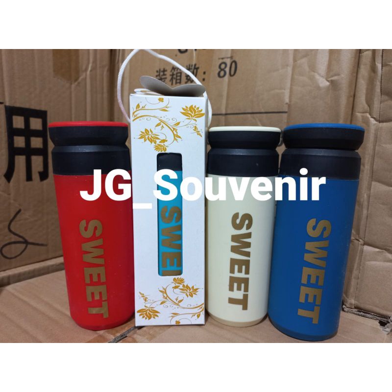 BOTOL MINUM KACA SWEET KEMAS BOX SOUVENIR PERNIKAHAN MURAH DAN UNIK