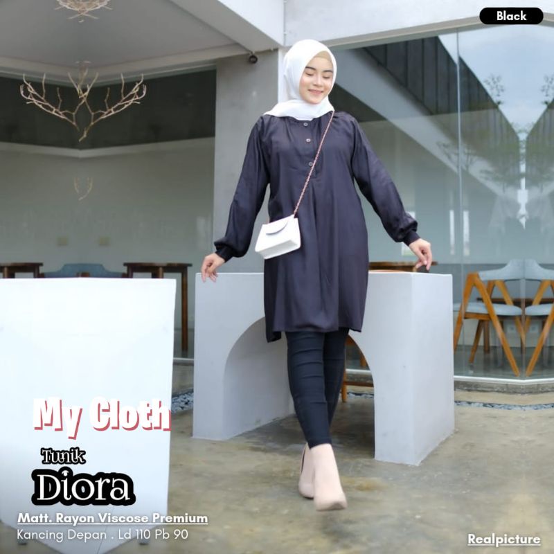 DIORA TUNIK RAYON VISCOSE PREMIUM ATASAN POLOS WANITA