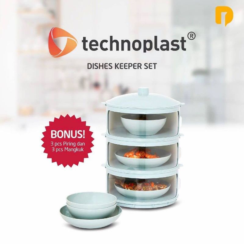 Tudung saji dusdusan Technoplast Dishes Keeper Set