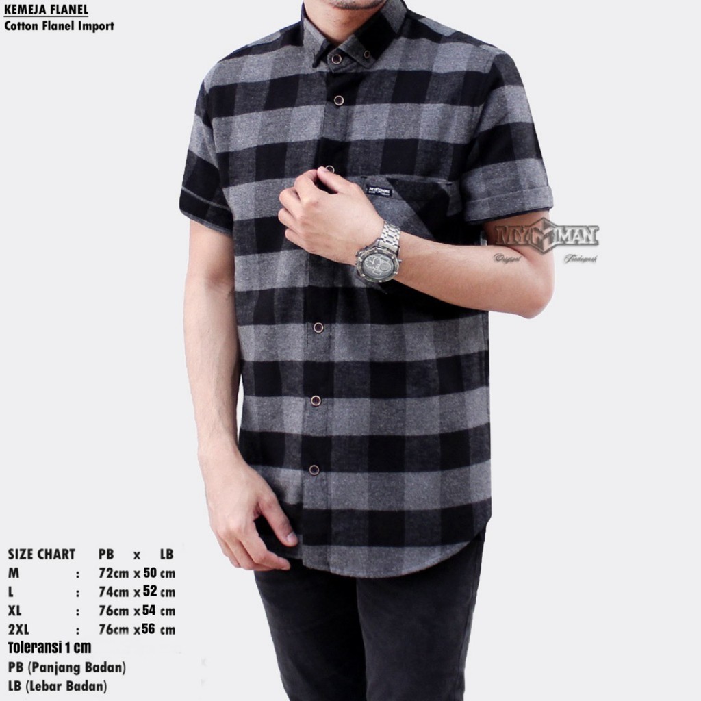 KEMRJA FLANEL PENDEK ORIGINAL MY MAN PREMIUM