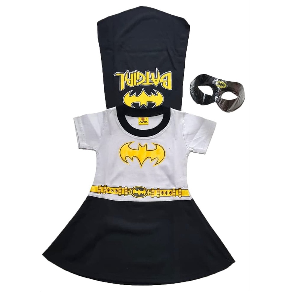 KOSTUM BAJU ANAK BATGIRL BATMAN ANAK PEREMPUAN GRATIS TOPENG USIA 2-10 TAHUN GRATIS TOPENG