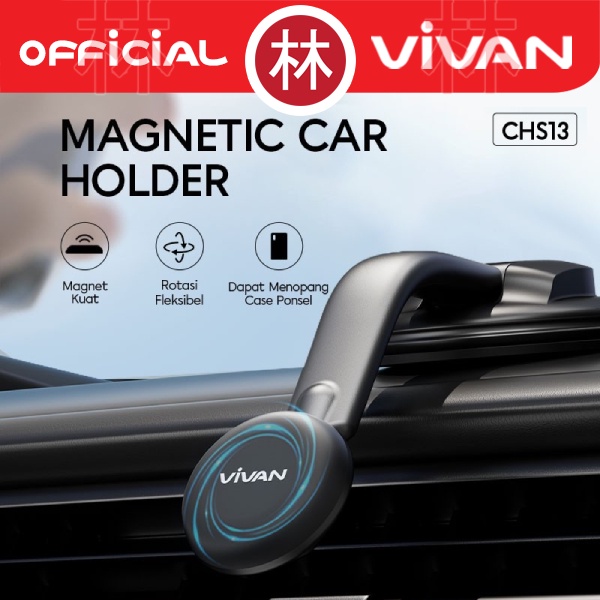 VIVAN CHS13 Car Phone Holder Magnetic Universal Rotasi Fleksibel 360°