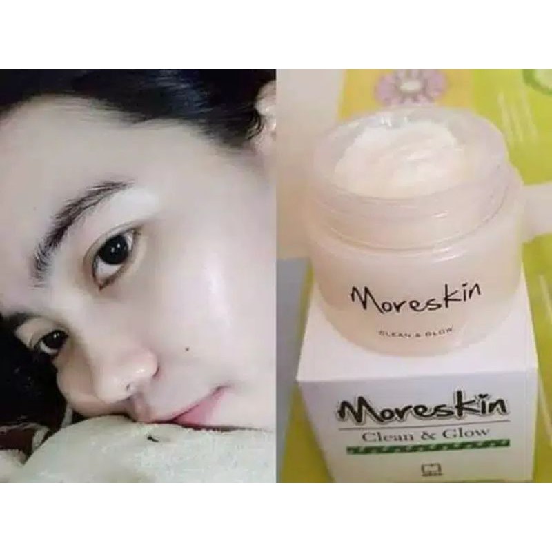 Moreskin Clean &amp; Glow Cream Pemutih Wajah Cream Pencerah Wajah