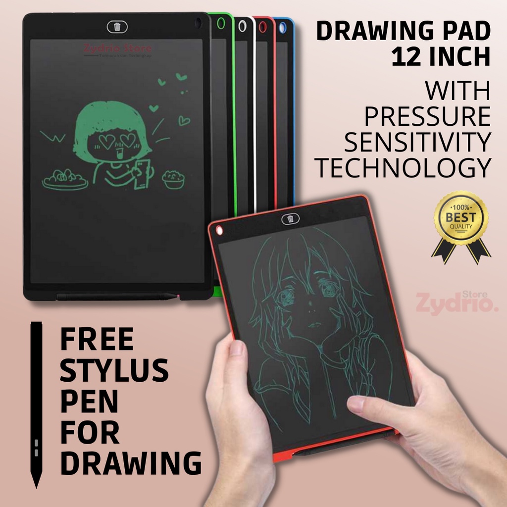 Drawing Pad 12 inch / LCD Writing Tablet Digital / Papan Tulis Anak