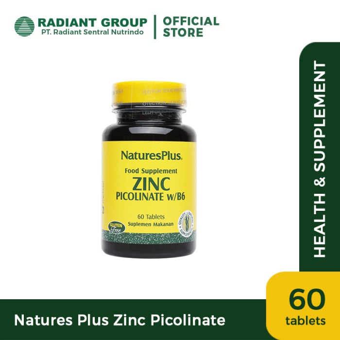 {candrastore} Natures Plus Zinc Picolinate W/B6 Berkualitas