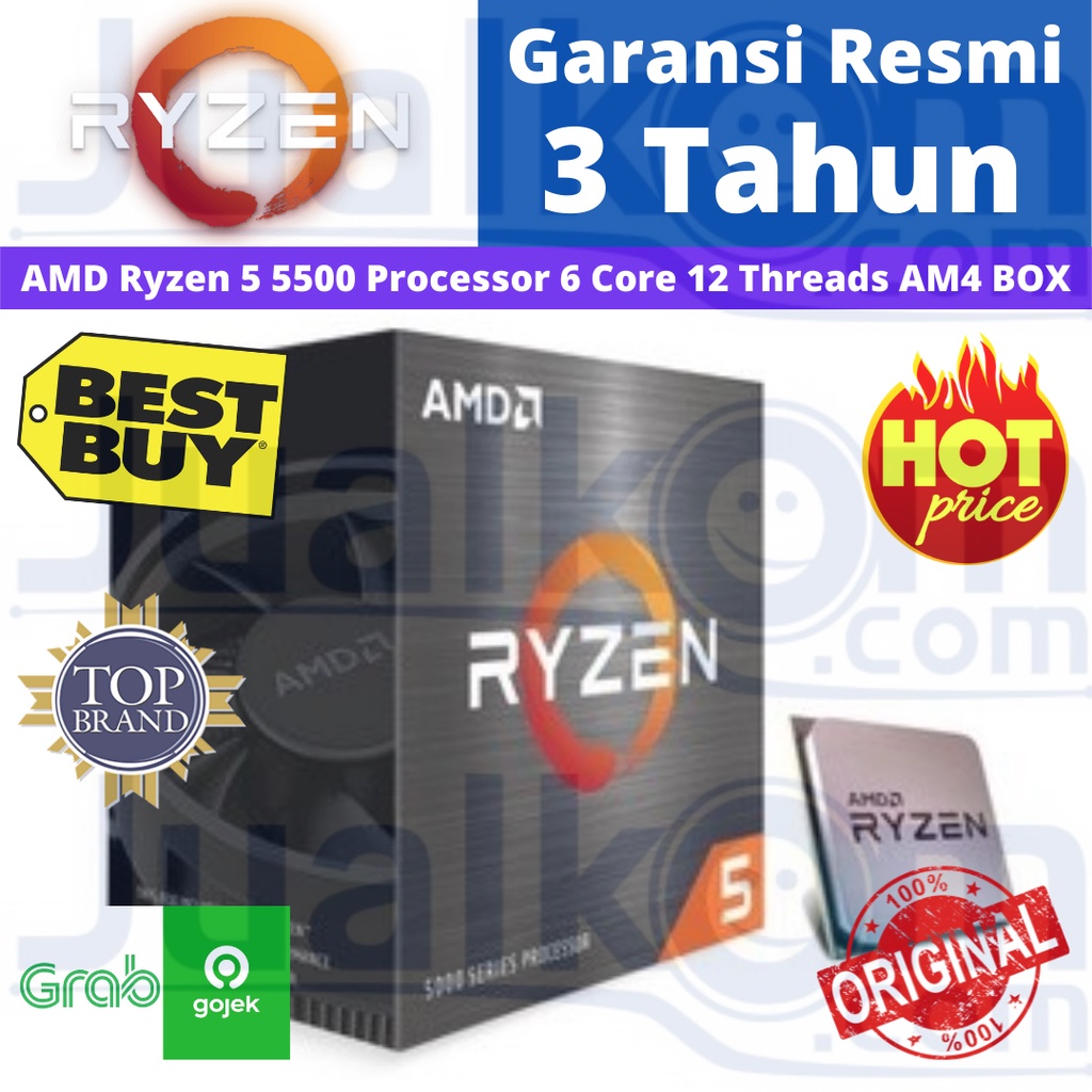 AMD Ryzen 5 5500 3.6GHz Up To 4.2GHz Socket AM4 Box