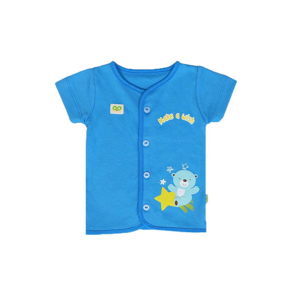 BONBINZOO - Baju Atasan Kancing Depan Anak Bayi Laki Perempuan 0 - 12 Bulan-Baju Pdk KD MAW Blue