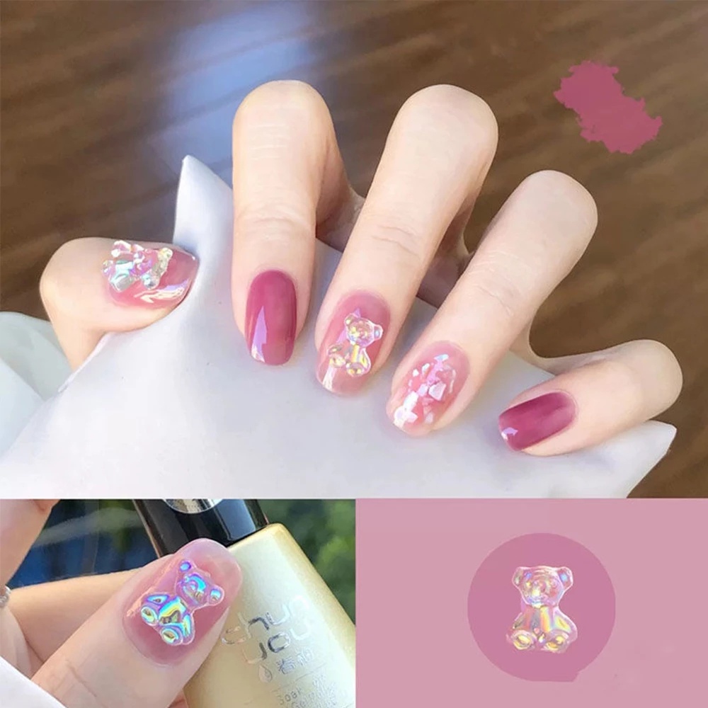 Ornamen Beruang 3D Bahan Resin Untuk Dekorasi Nail Art