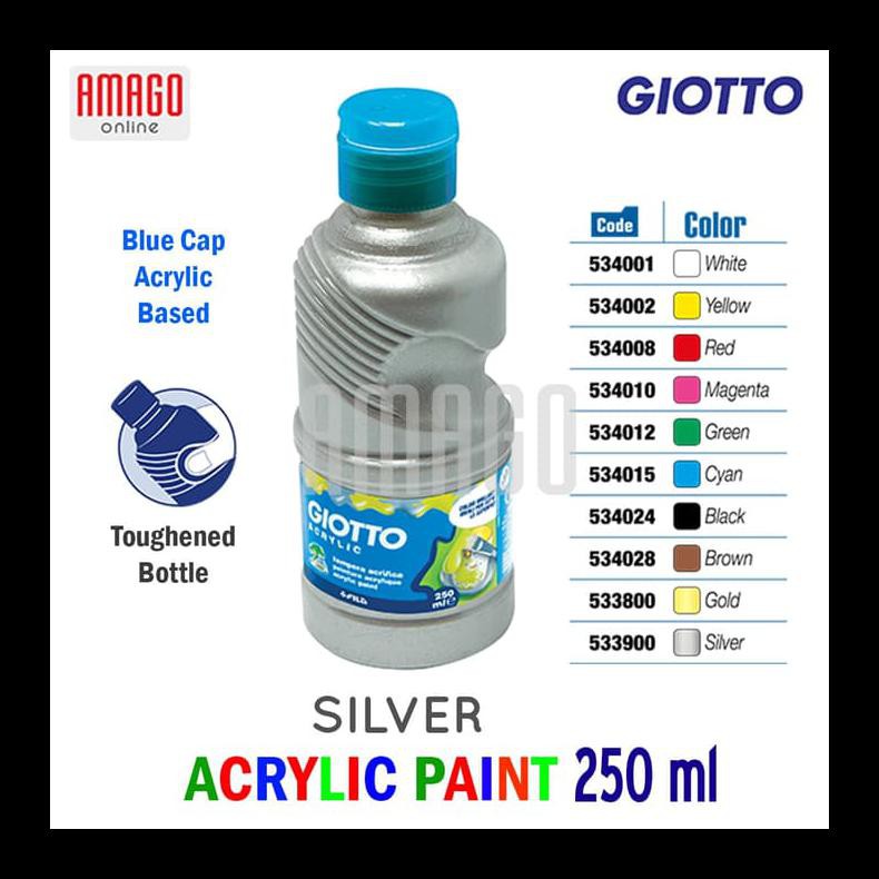 

READY STOK GIOTTO ACRYLIC PAINT - SILVER - 250 ML - 533900 PERALATAN MELUKIS TERMURAH PING LENGKAP