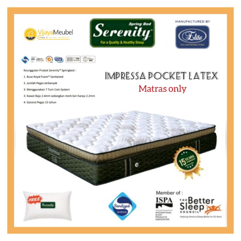 Springbed elite serenity Impressa pocket latex 120x200