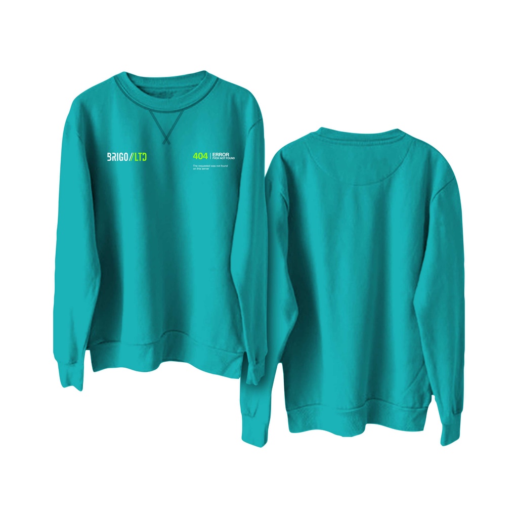 BRIGO Basic Sweatshirt  Eror  404 II Sweater Crewneck BRIGO Eror  404 Sablon DTF Fleece Cotton II SIZE M-XXL (Pria &amp; Wanita) Free stiker&amp;Gantungan Kunci