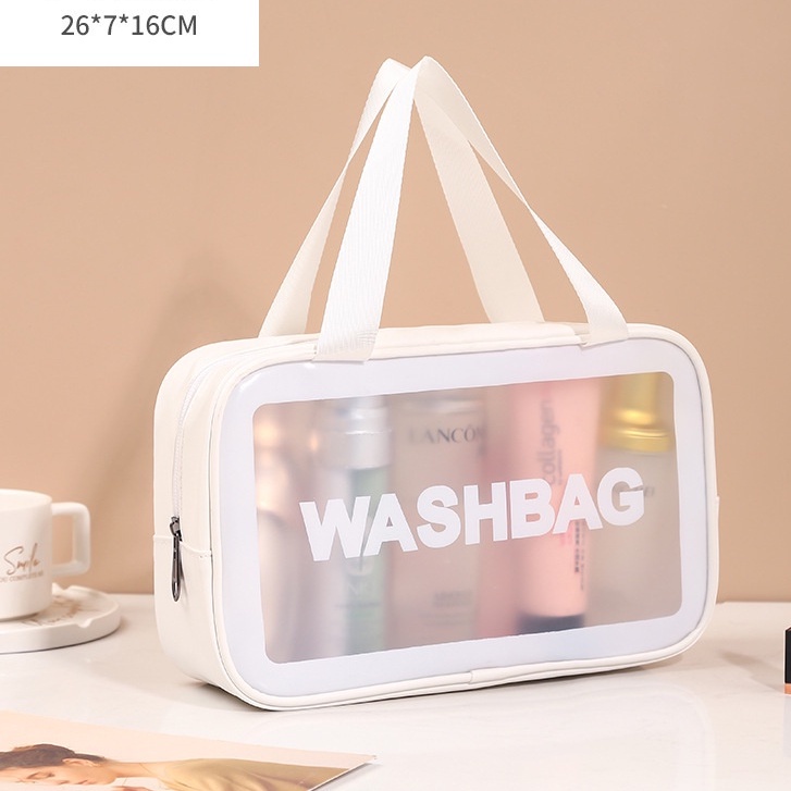 GO! WK624 Tas Kosmetik Transparan Pouch Travel MakeUp Bag Organizer washbag Waterproof