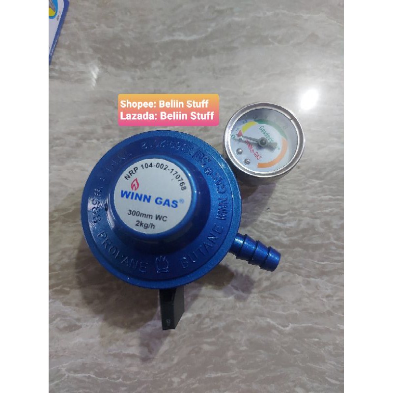 Regulator Tekanan Rendah Merek WINN GAS tipe W-688M/ Kepala Gas + Ampere Meter khusus tabung LPG