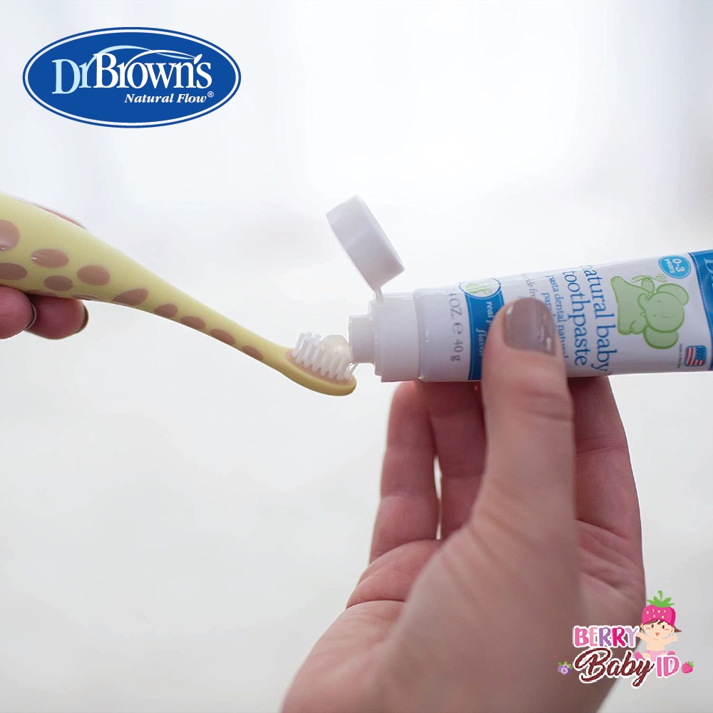 Dr Brown's Infant-to-Toddler Toothbrush Sikat Gigi Bayi Anak Girrafe Elephant Ear Berry Mart