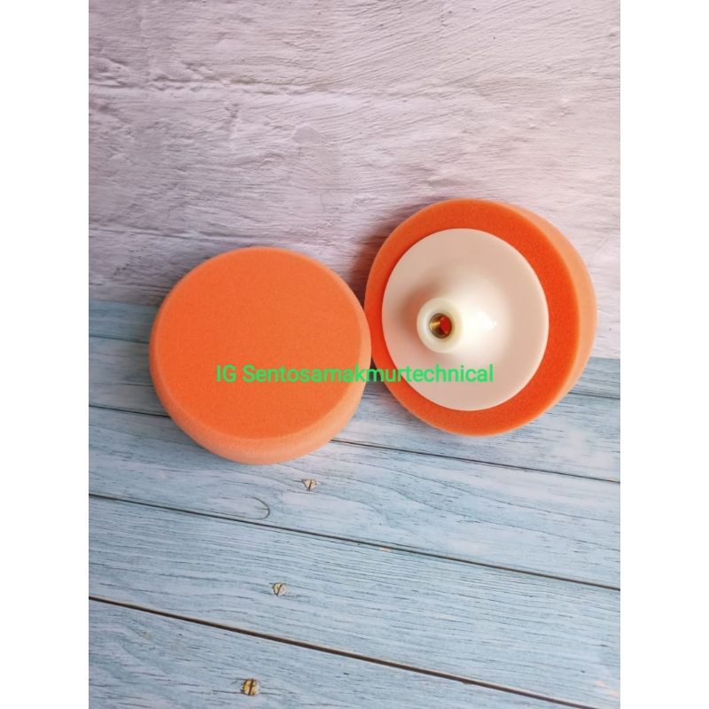 7&quot; Busa Polisher Spons Spon Poles Mobil Orange Derat Drat 14 / 16 MM