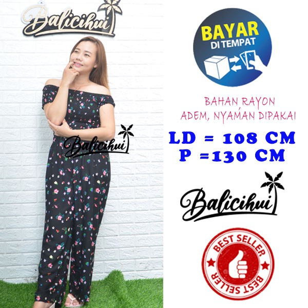 Balicihui Jumpsuit Sabrina Wanita Jumpsuit Panjang Sabrina jamsuit Sabrina Bali Jumpsuit Fit to XL