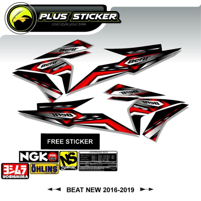 Stripping Variasi Honda Beat new fi esp/ Stripping beat 2016-2019 terbaru