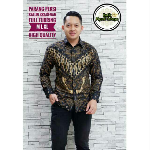 Merak Rojo Maroon Kemeja Batik Pria Full Furing Reguler Fit