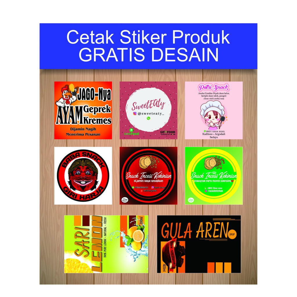 

Cetak Sticker Label kemasan produk ( Bisa Custom ) / Murah / Stiker