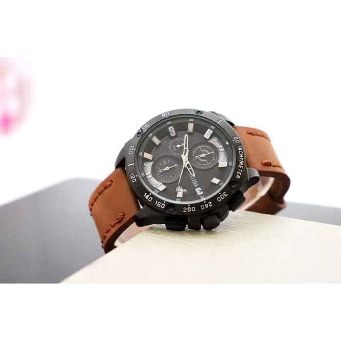 Jam Tangan Pria / Cowok Belleda Original Bd2062 Leather Light Brown