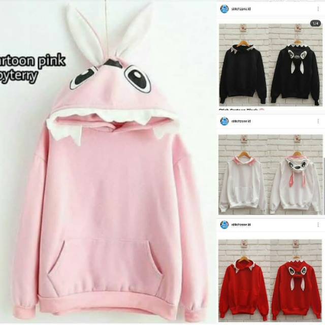 Jaket Sweater Topi  Stitch