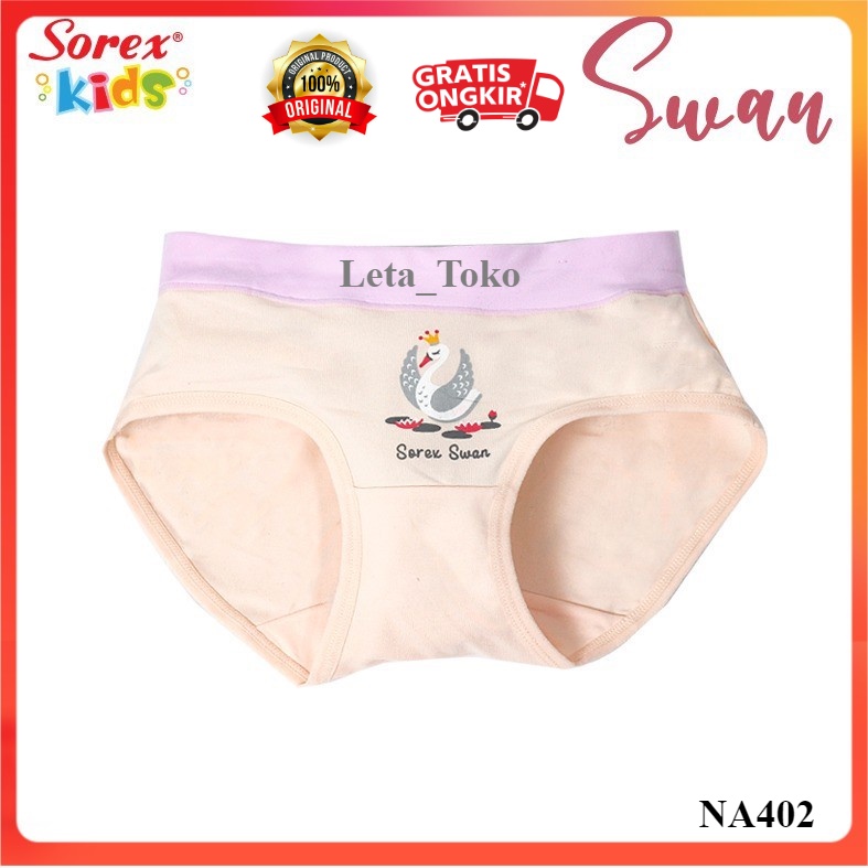 CD Sorex Kids 1 Lusin Celana Dalam Anak Perempuan Lusinan Katun Swan Super Soft CD SK NA 402