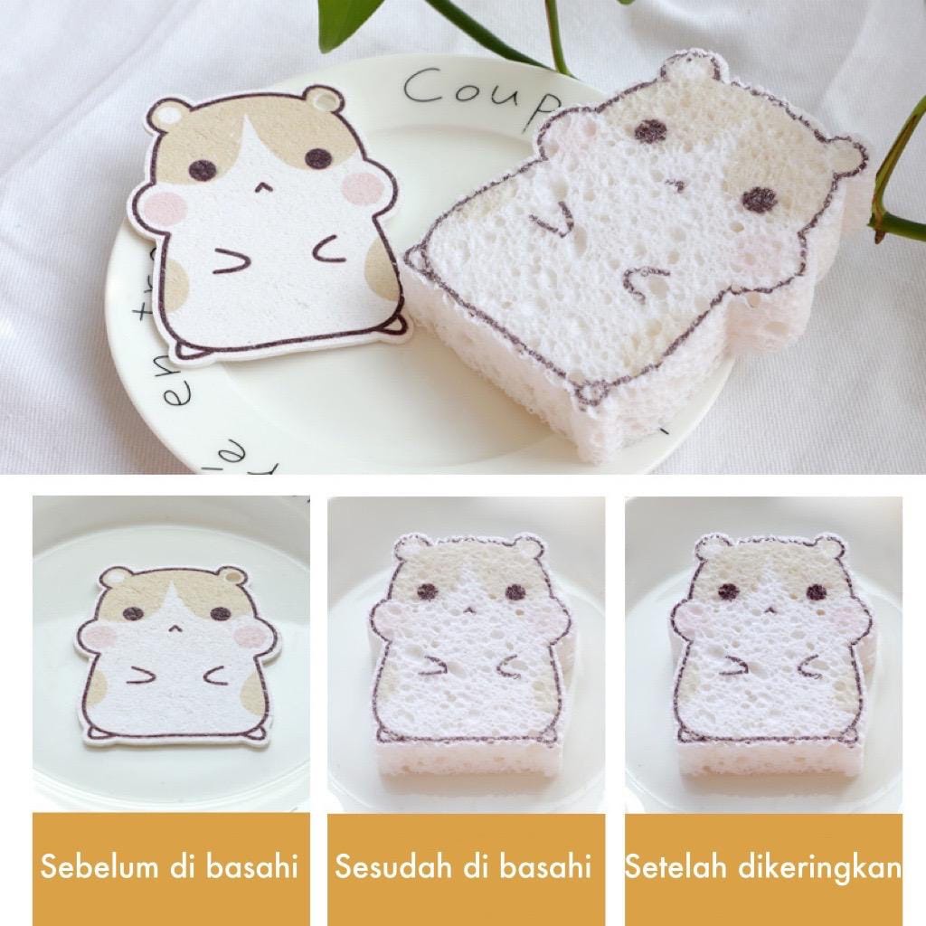 Sponge Busa Magic Cuci Piring Motif Lucu/Spons Cuci Piring Serbaguna Spons Viral Karakter