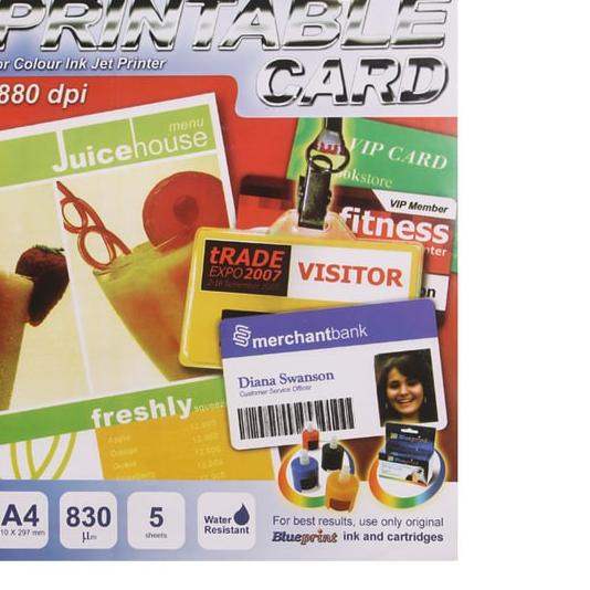 

☛ Kertas PVC Bahan ID Card Instan A4 isi 5 Lembar Merk Blueprint ❂