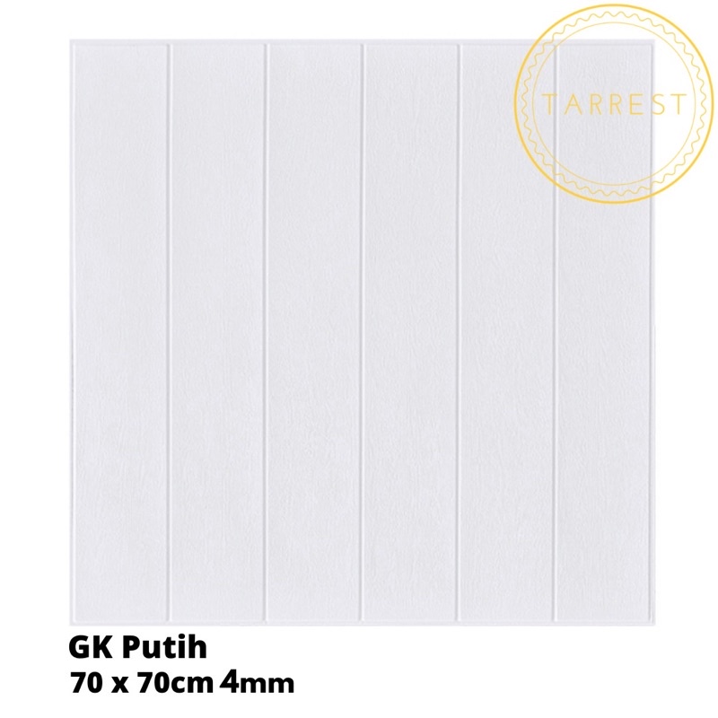 Wallpaper Dinding Foam 3D MOTIF KAYU 70 X 70CM 3MM-GK Putih 4mm