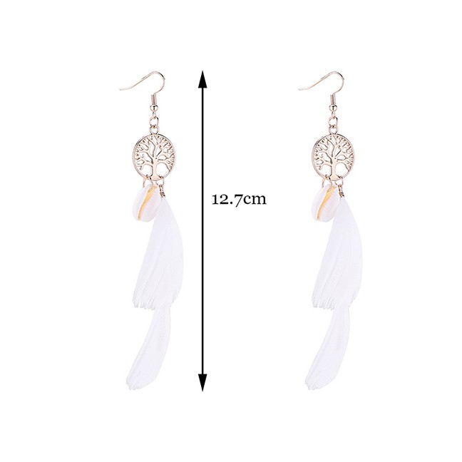 LRC Anting Gantung Fashion Tassel Wisdom Tree Earrings Y6127X