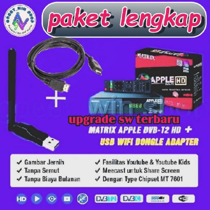 stb set top box digital dvbt2 matrix apple HD + dongle wifi