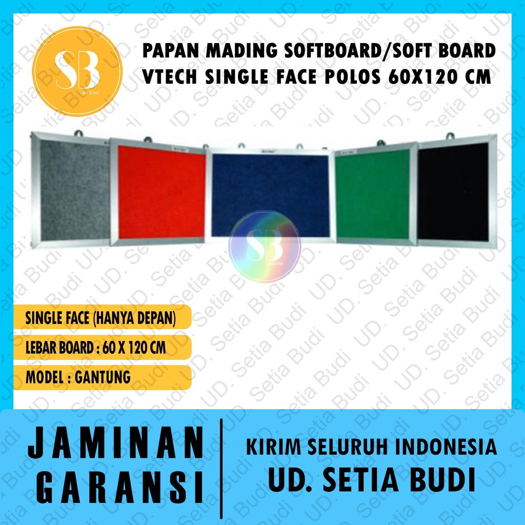Papan Mading Softboard / Soft board Vtech Single Face Polos 60x120 CM
