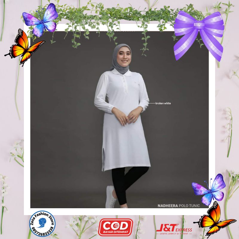 BAYAR COD POLO TUNIC BY NADHEERA LUXURY BAJU KAOS WANITA OOTD ORI NADHEERA TERBARU TERLARIS TERMURAH