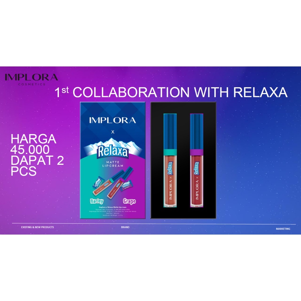 IMPLORA x RELAXA MATTE LIPCREAM (SATUAN)